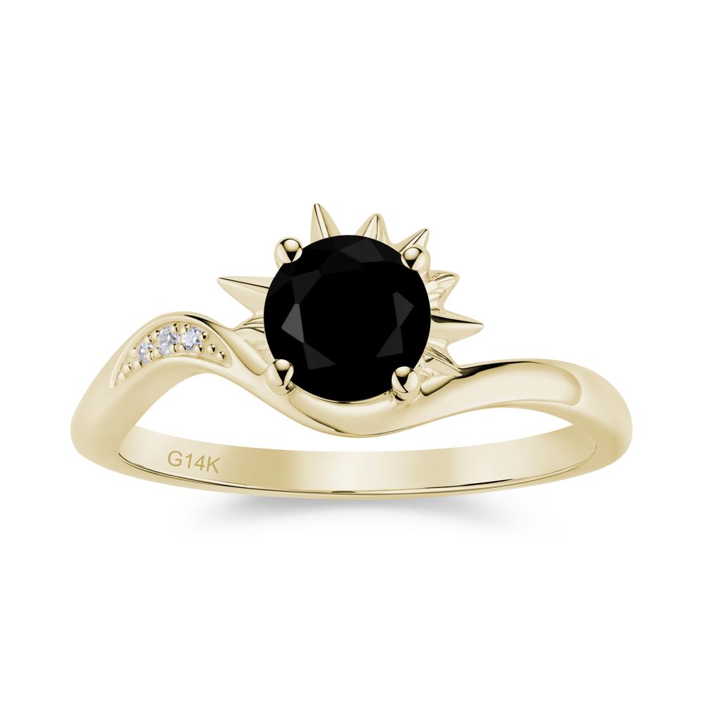 Alexandrite Lucky Sun Moon Promise Ring - LUO Jewelry #gemstone_Black Spinel