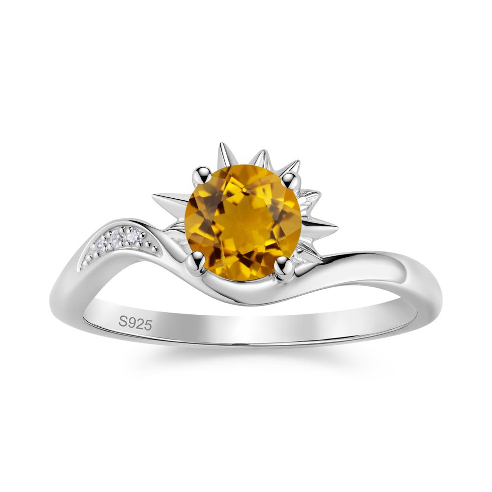 Alexandrite Lucky Sun Moon Promise Ring - LUO Jewelry #gemstone_Citrine