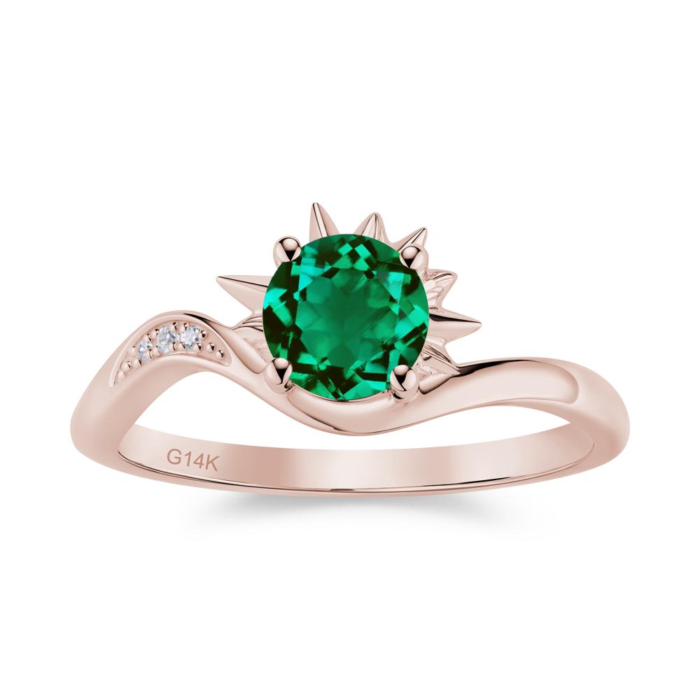 Alexandrite Lucky Sun Moon Promise Ring - LUO Jewelry #gemstone_Emerald
