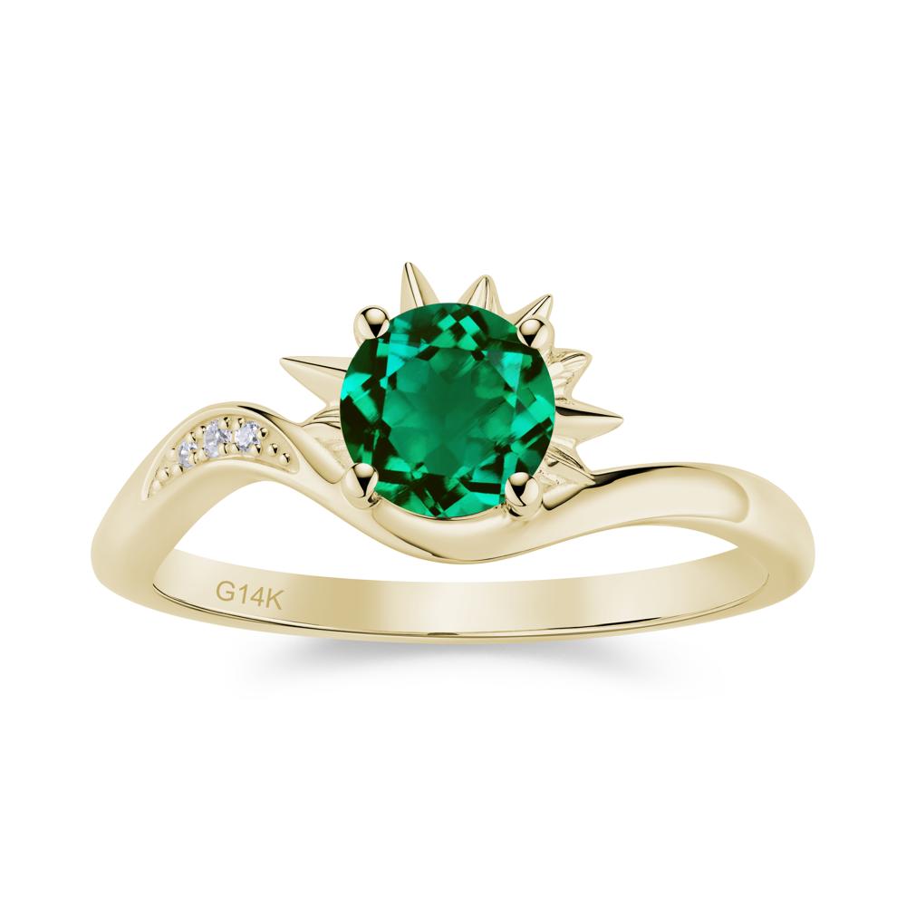 Alexandrite Lucky Sun Moon Promise Ring - LUO Jewelry #gemstone_Emerald