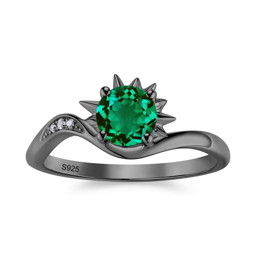 Alexandrite Lucky Sun Moon Promise Ring - LUO Jewelry #gemstone_Emerald