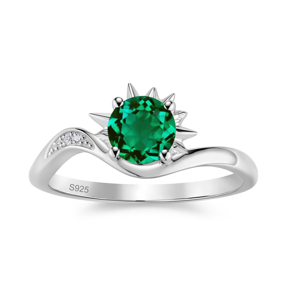 Alexandrite Lucky Sun Moon Promise Ring - LUO Jewelry #gemstone_Emerald