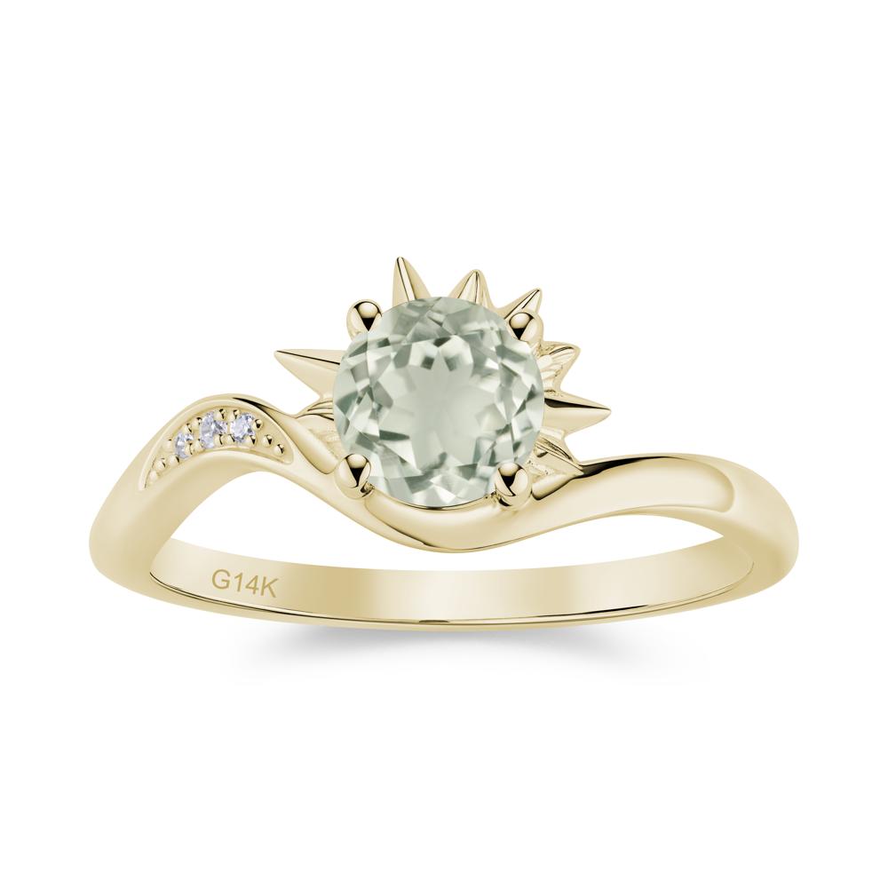 Alexandrite Lucky Sun Moon Promise Ring - LUO Jewelry #gemstone_Green Amethyst