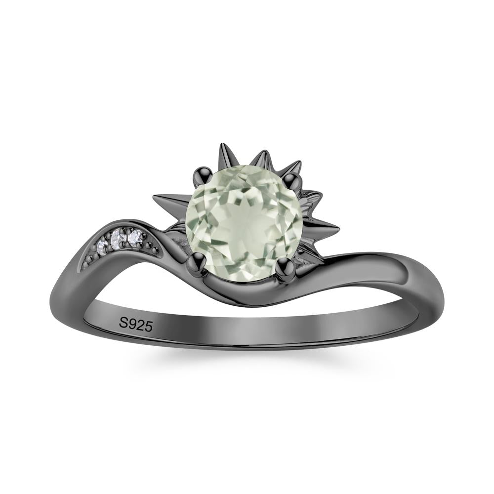Alexandrite Lucky Sun Moon Promise Ring - LUO Jewelry #gemstone_Green Amethyst