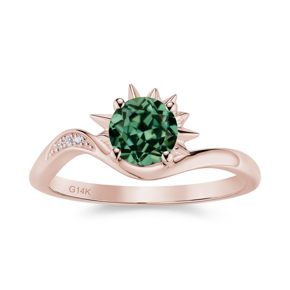 Alexandrite Lucky Sun Moon Promise Ring - LUO Jewelry #gemstone_Green Sapphire