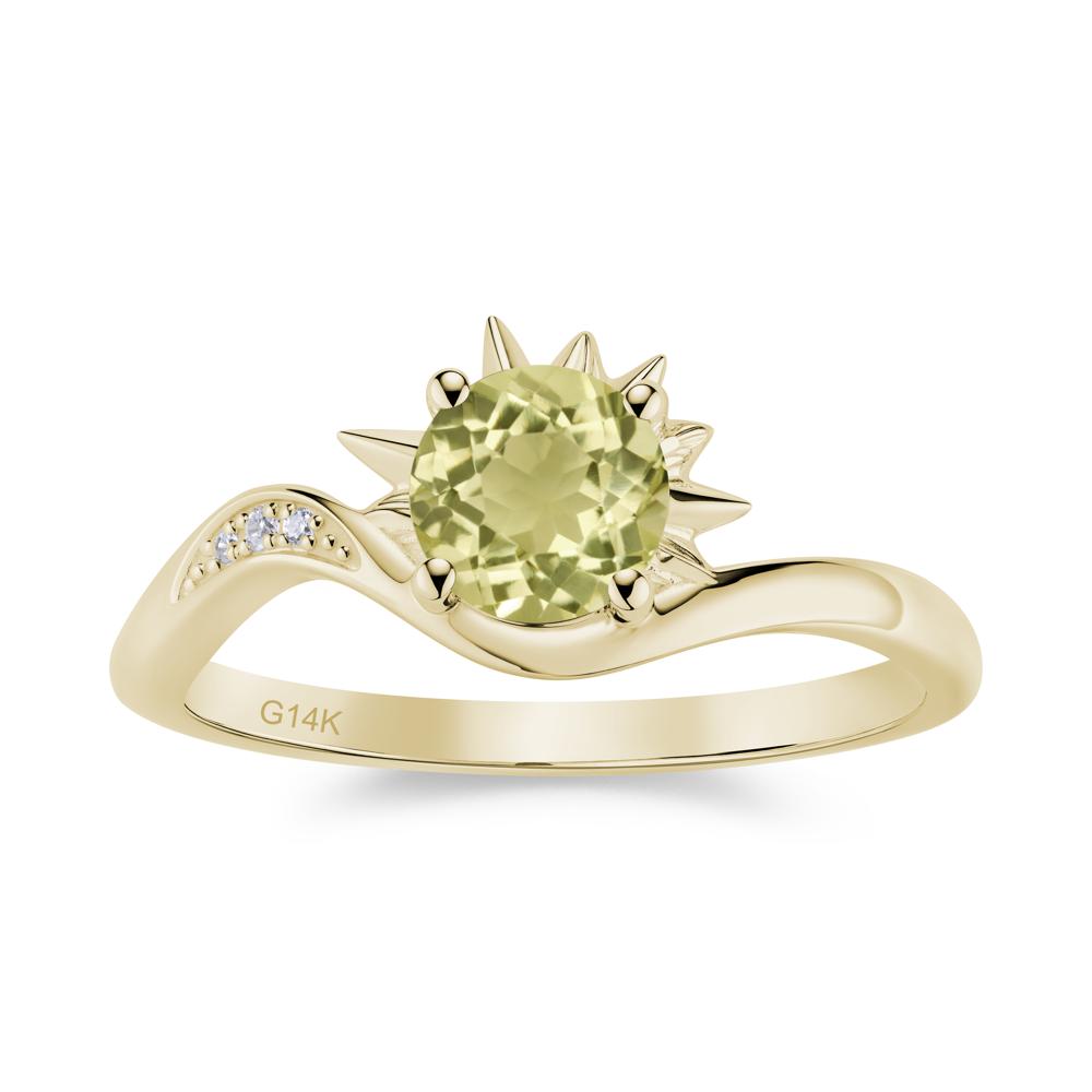 Alexandrite Lucky Sun Moon Promise Ring - LUO Jewelry #gemstone_Lemon Quartz