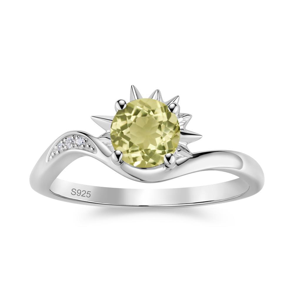 Alexandrite Lucky Sun Moon Promise Ring - LUO Jewelry #gemstone_Lemon Quartz