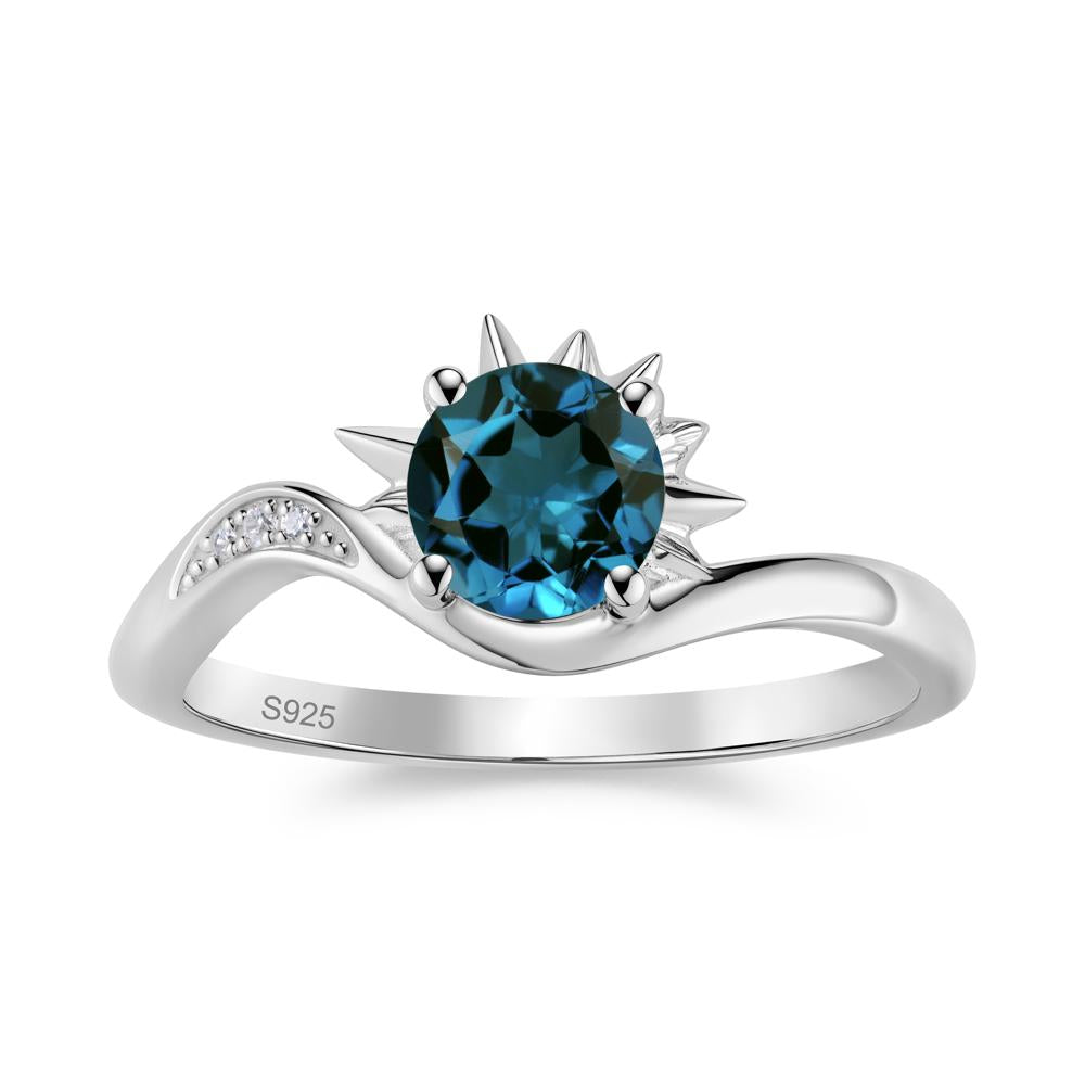Alexandrite Lucky Sun Moon Promise Ring - LUO Jewelry #gemstone_London Blue Topaz
