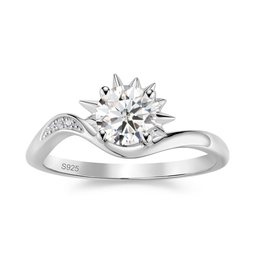 Alexandrite Lucky Sun Moon Promise Ring - LUO Jewelry #gemstone_Moissanite