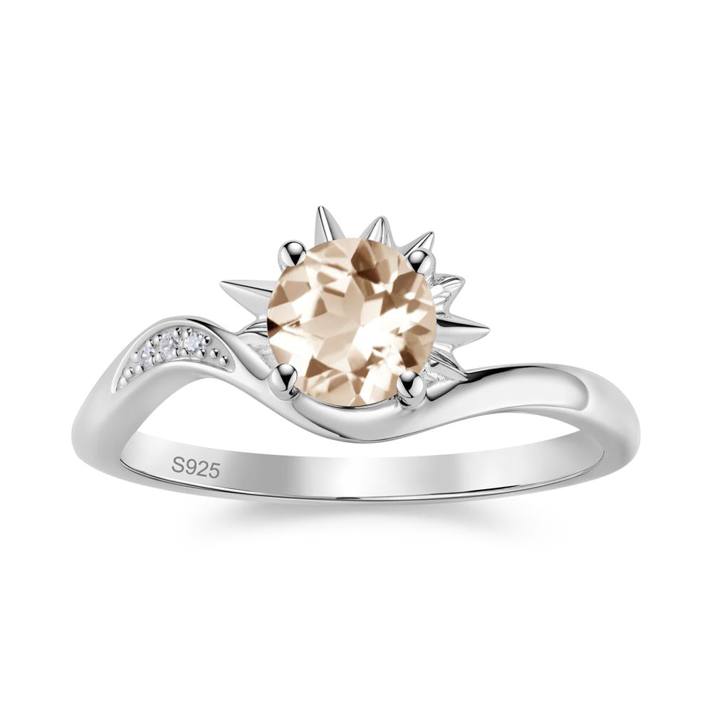 Alexandrite Lucky Sun Moon Promise Ring - LUO Jewelry #gemstone_Morganite