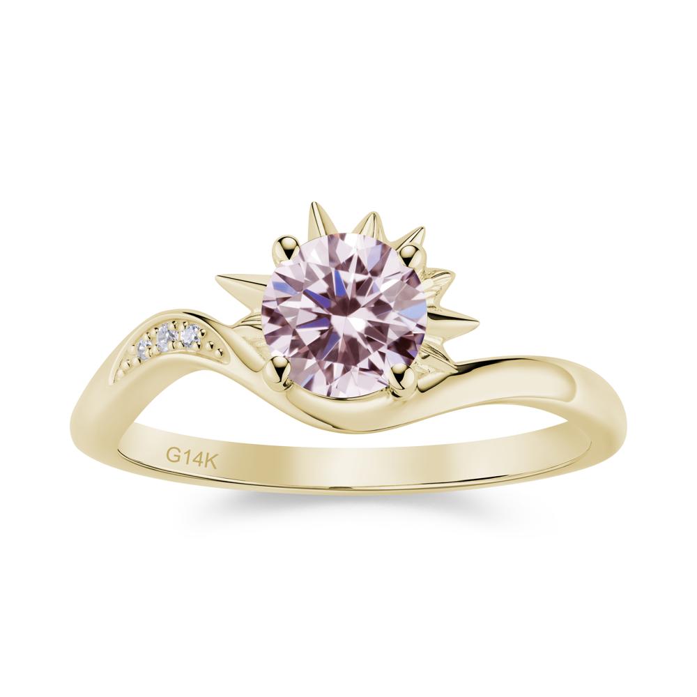 Alexandrite Lucky Sun Moon Promise Ring - LUO Jewelry #gemstone_Pink Cubic Zirconia
