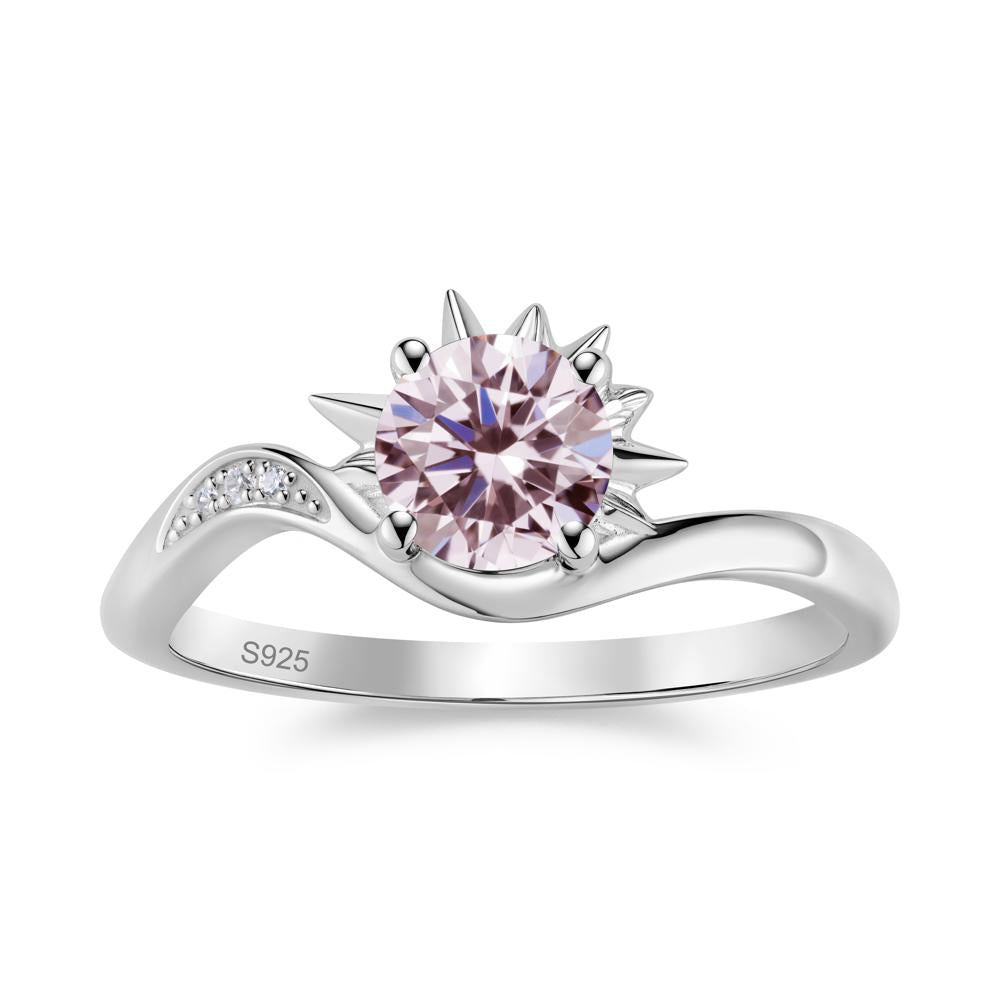 Alexandrite Lucky Sun Moon Promise Ring - LUO Jewelry #gemstone_Pink Cubic Zirconia