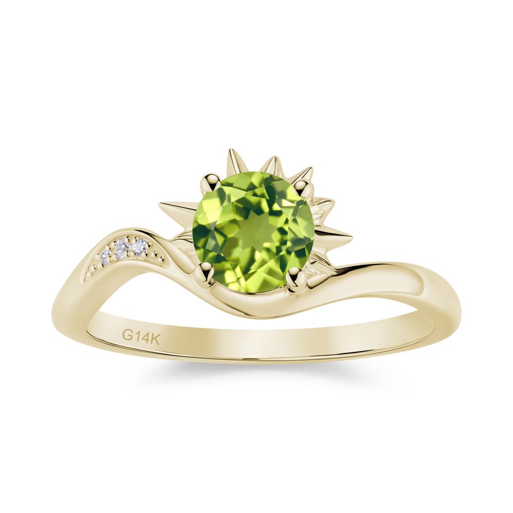 Alexandrite Lucky Sun Moon Promise Ring - LUO Jewelry #gemstone_Peridot
