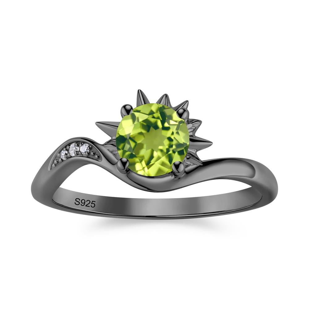 Alexandrite Lucky Sun Moon Promise Ring - LUO Jewelry #gemstone_Peridot