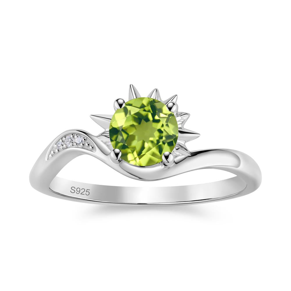 Alexandrite Lucky Sun Moon Promise Ring - LUO Jewelry #gemstone_Peridot