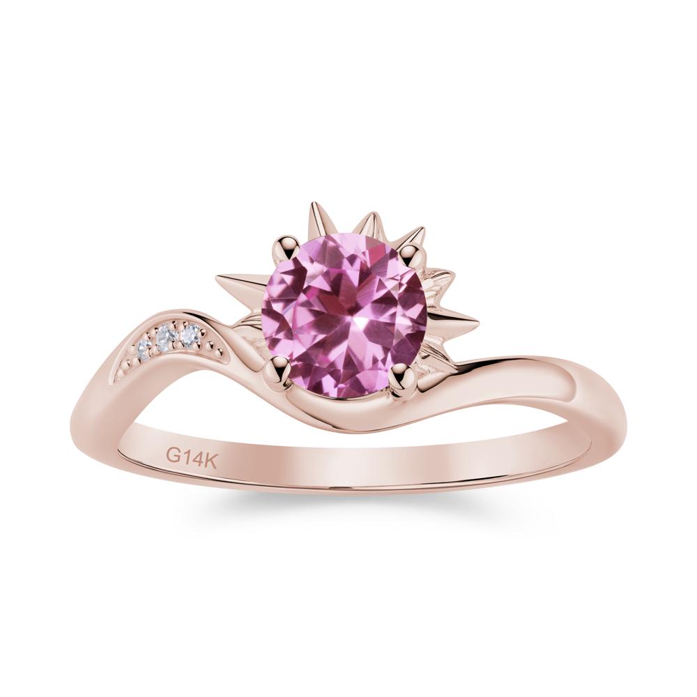 Alexandrite Lucky Sun Moon Promise Ring - LUO Jewelry #gemstone_Pink Sapphire