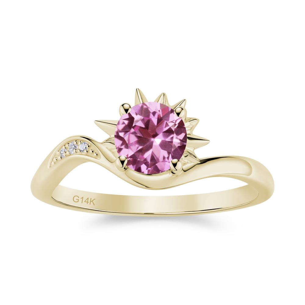 Alexandrite Lucky Sun Moon Promise Ring - LUO Jewelry #gemstone_Pink Sapphire