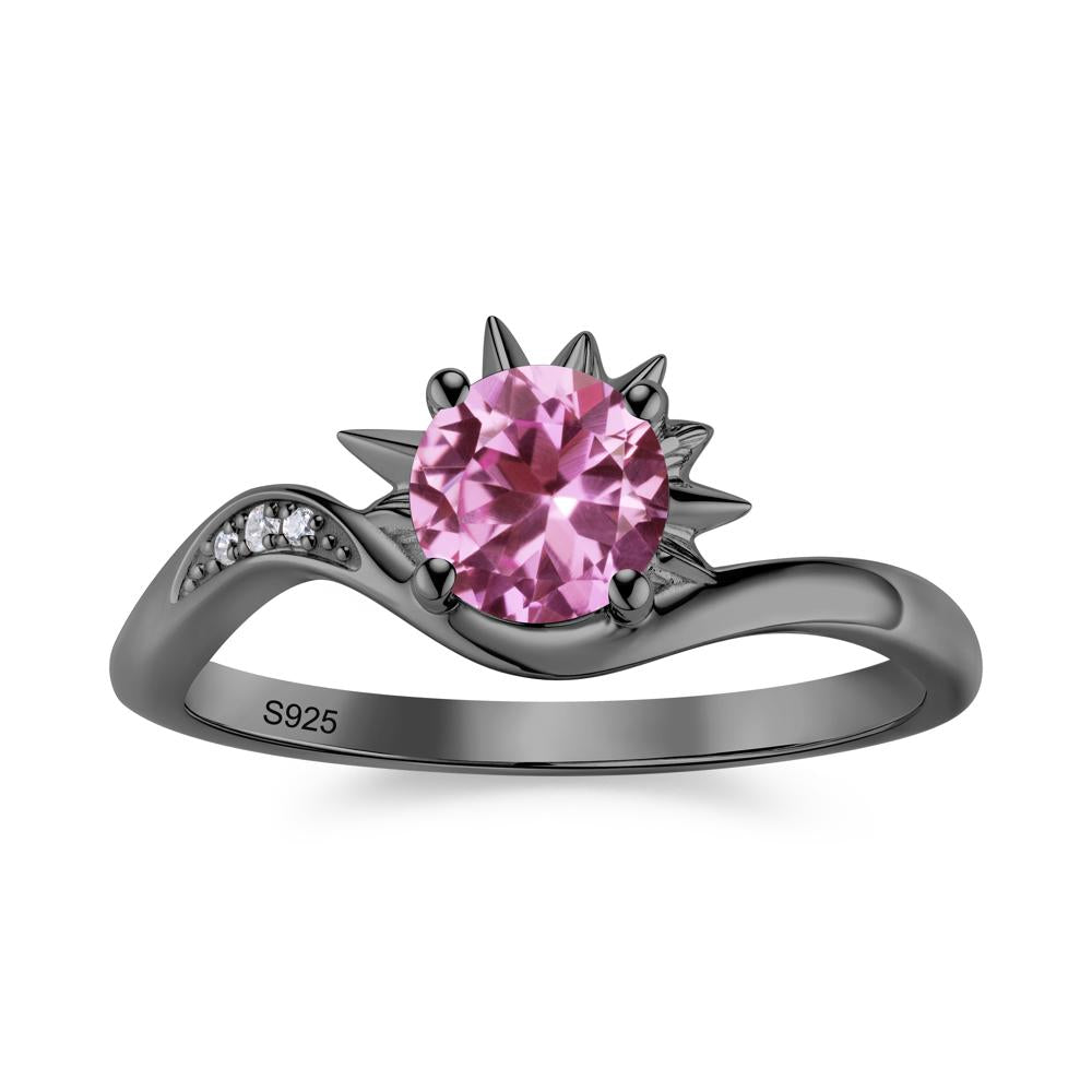 Alexandrite Lucky Sun Moon Promise Ring - LUO Jewelry #gemstone_Pink Sapphire