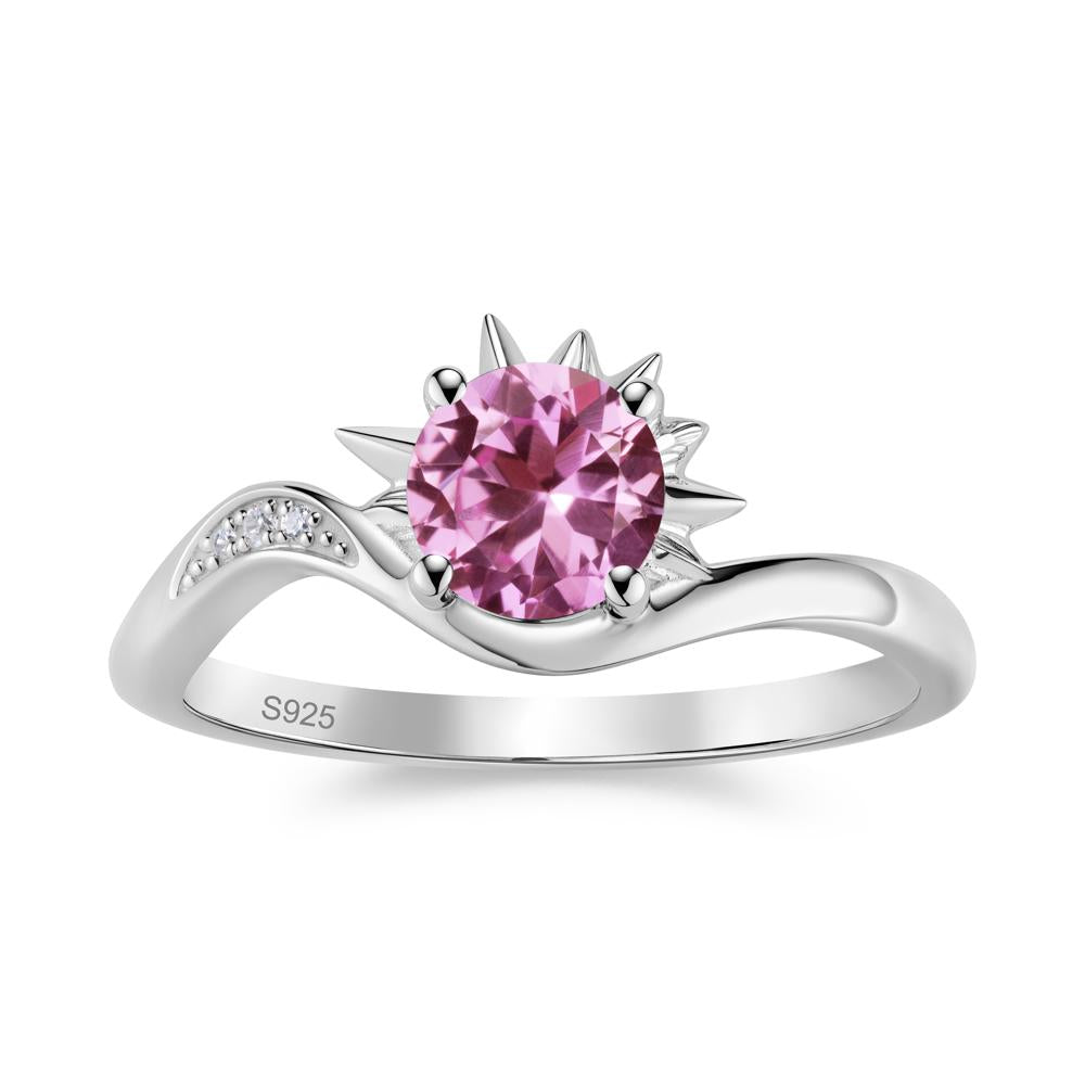 Alexandrite Lucky Sun Moon Promise Ring - LUO Jewelry #gemstone_Pink Sapphire