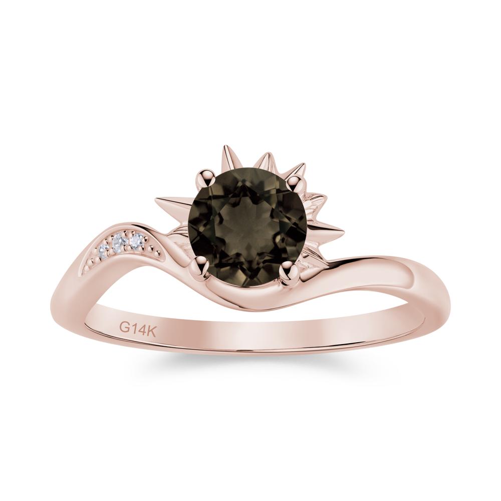 Alexandrite Lucky Sun Moon Promise Ring - LUO Jewelry #gemstone_Smoky Quartz