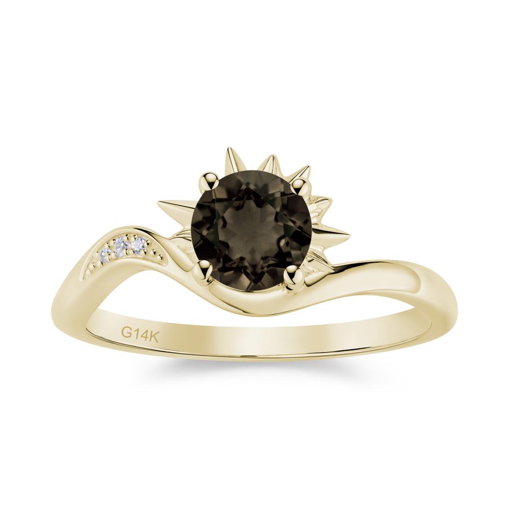Alexandrite Lucky Sun Moon Promise Ring - LUO Jewelry #gemstone_Smoky Quartz