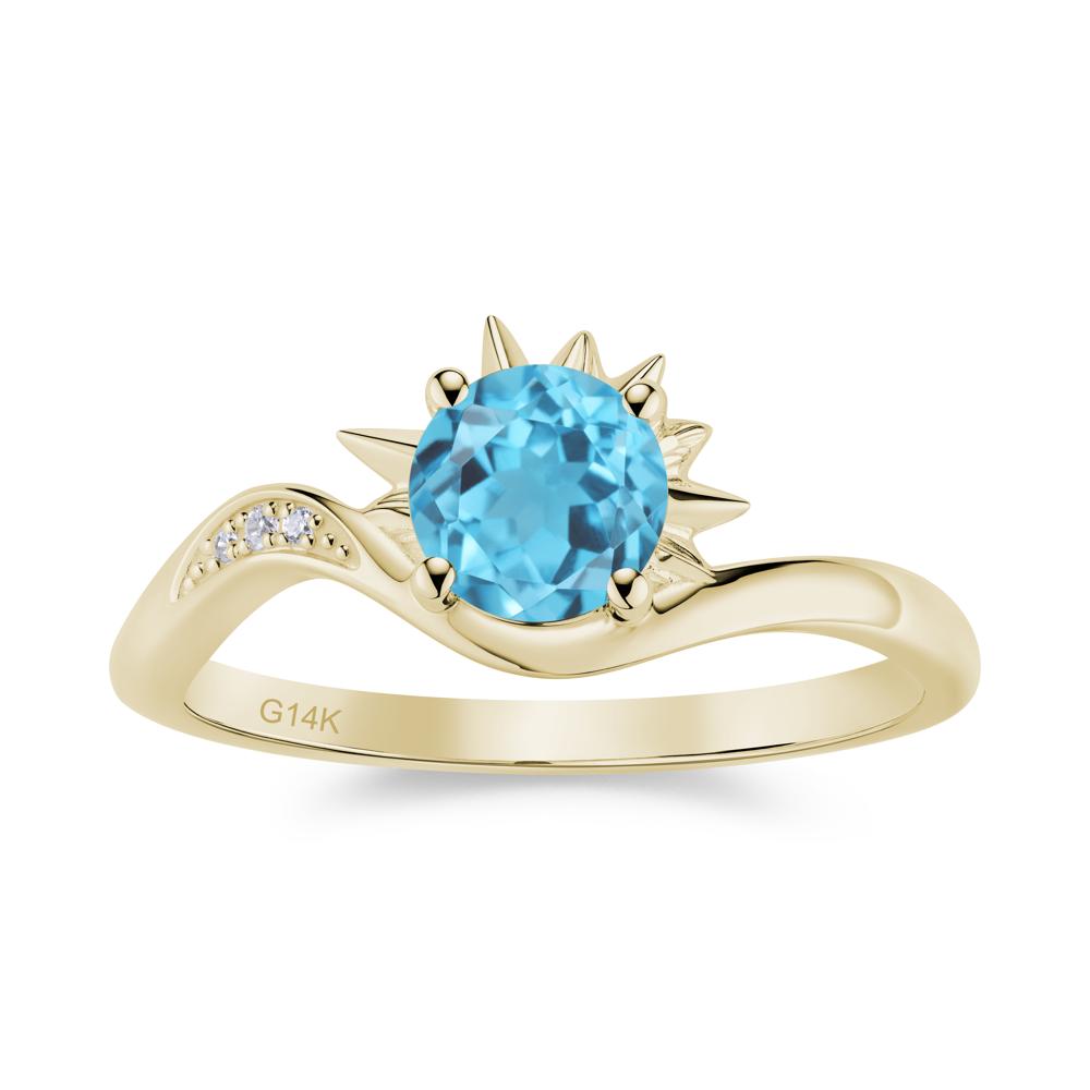 Alexandrite Lucky Sun Moon Promise Ring - LUO Jewelry #gemstone_Swiss Blue Topaz