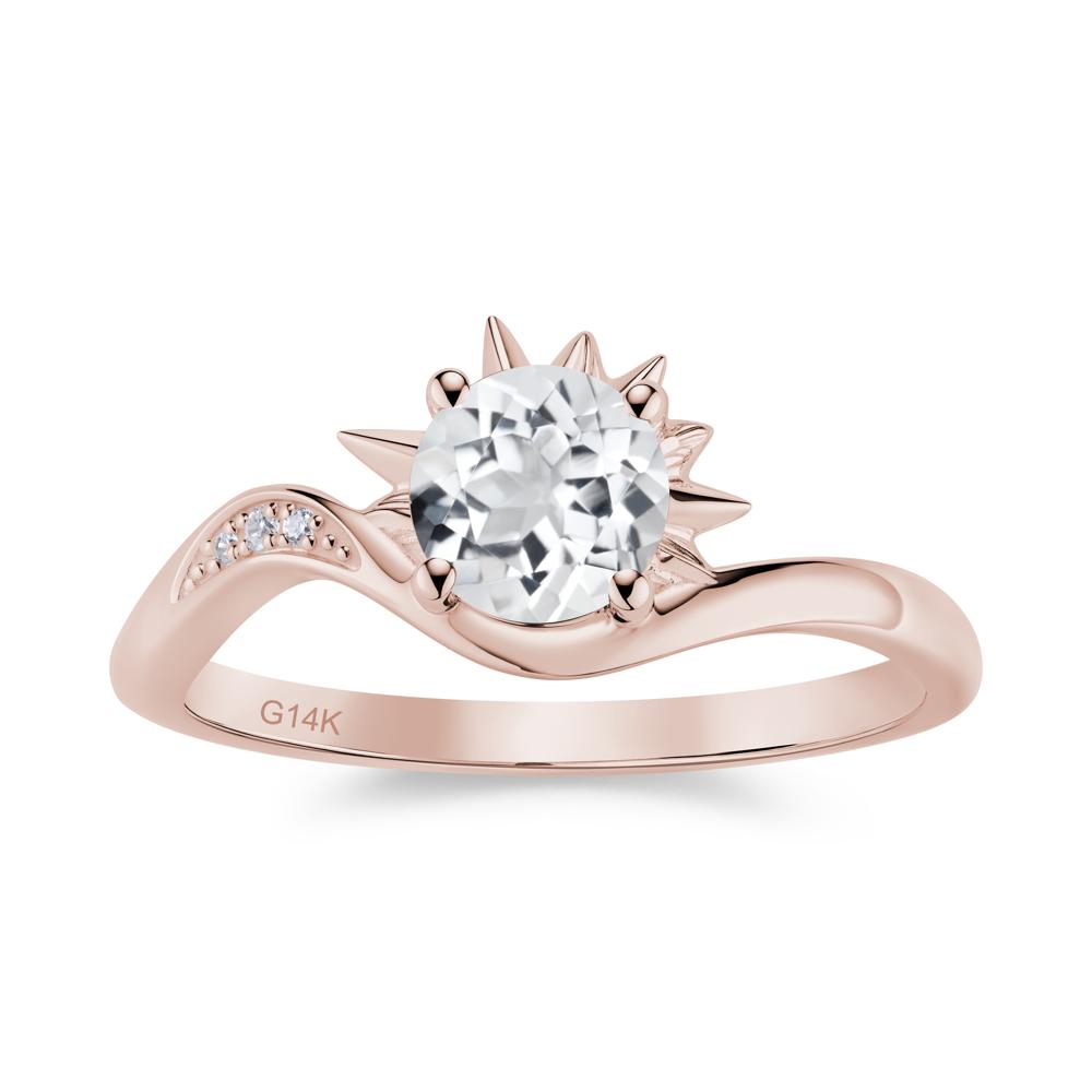 Alexandrite Lucky Sun Moon Promise Ring - LUO Jewelry #gemstone_White Topaz
