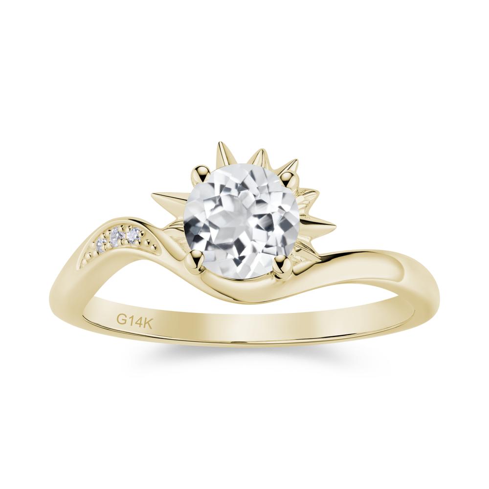 Alexandrite Lucky Sun Moon Promise Ring - LUO Jewelry #gemstone_White Topaz