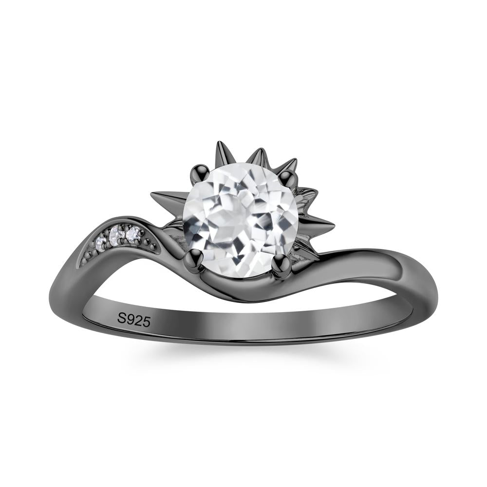 Alexandrite Lucky Sun Moon Promise Ring - LUO Jewelry #gemstone_White Topaz