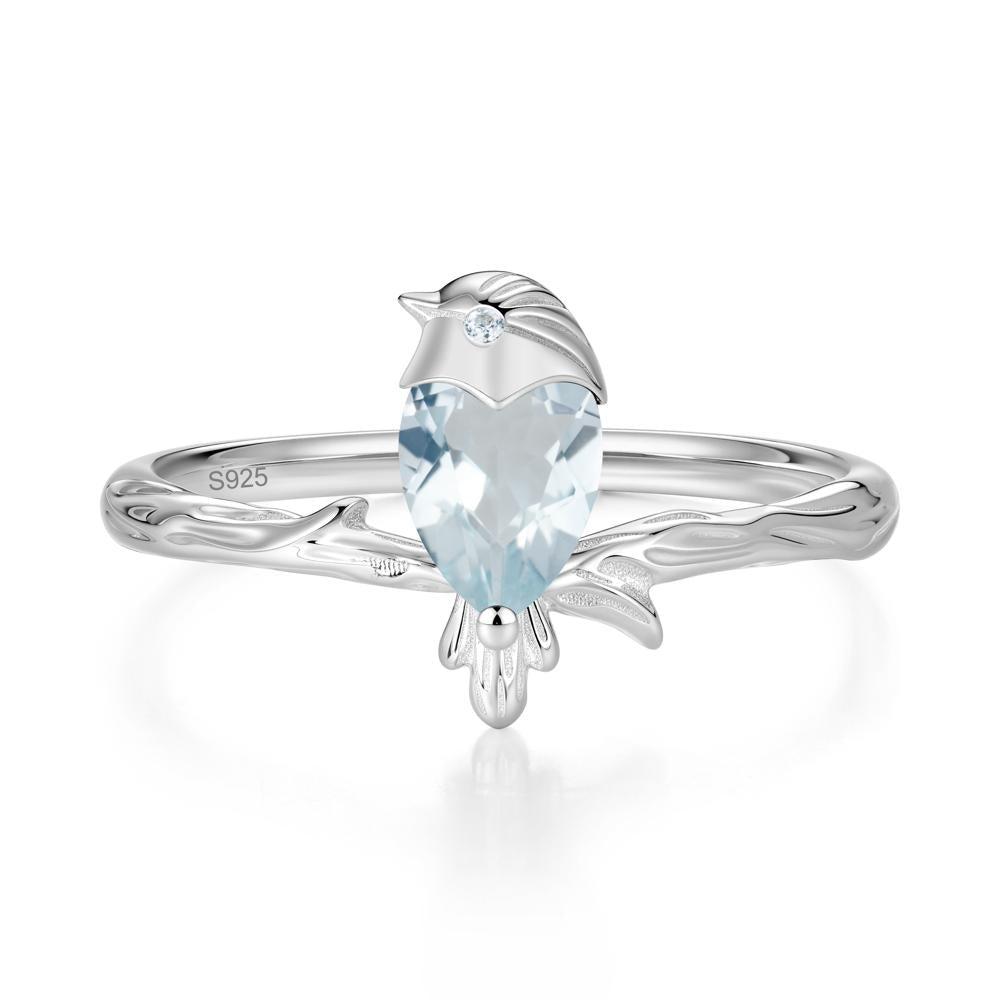 Good Luck Free Spirit Bird Sapphire Ring - LUO Jewelry #gemstone_Aquamarine