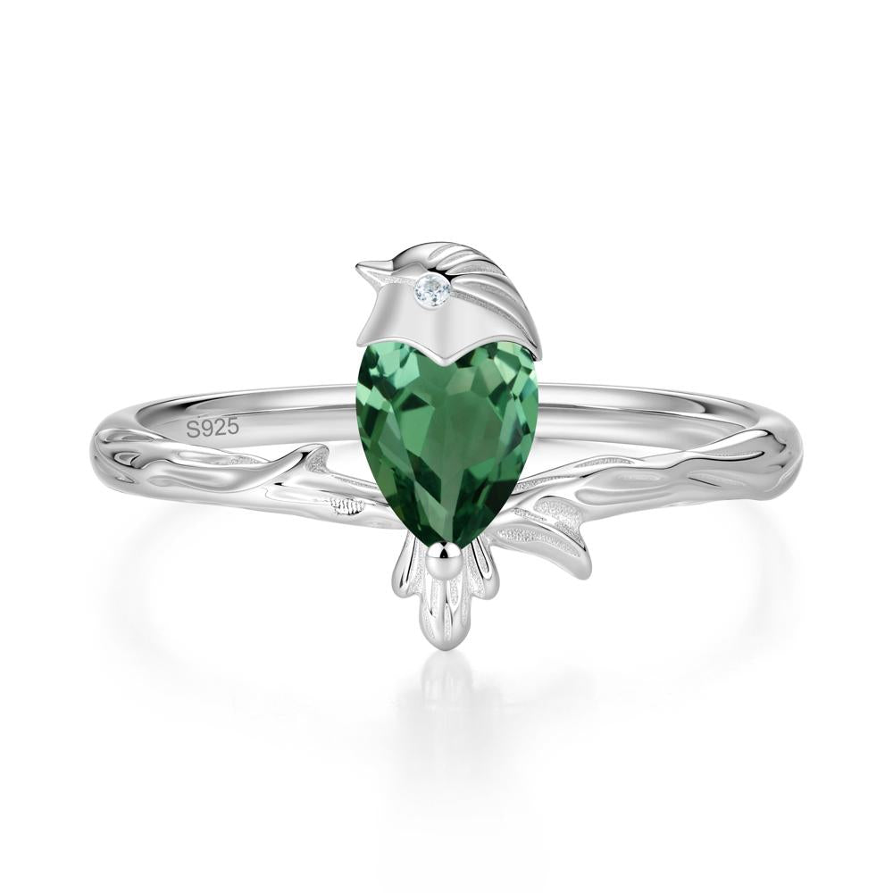Good Luck Free Spirit Bird Sapphire Ring - LUO Jewelry #gemstone_Green Sapphire