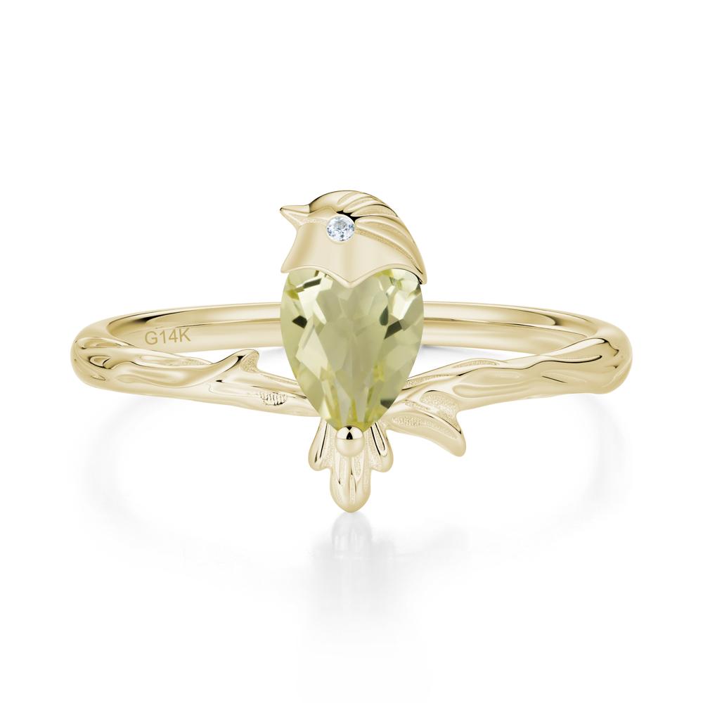 Good Luck Free Spirit Bird Sapphire Ring - LUO Jewelry #gemstone_Lemon Quartz
