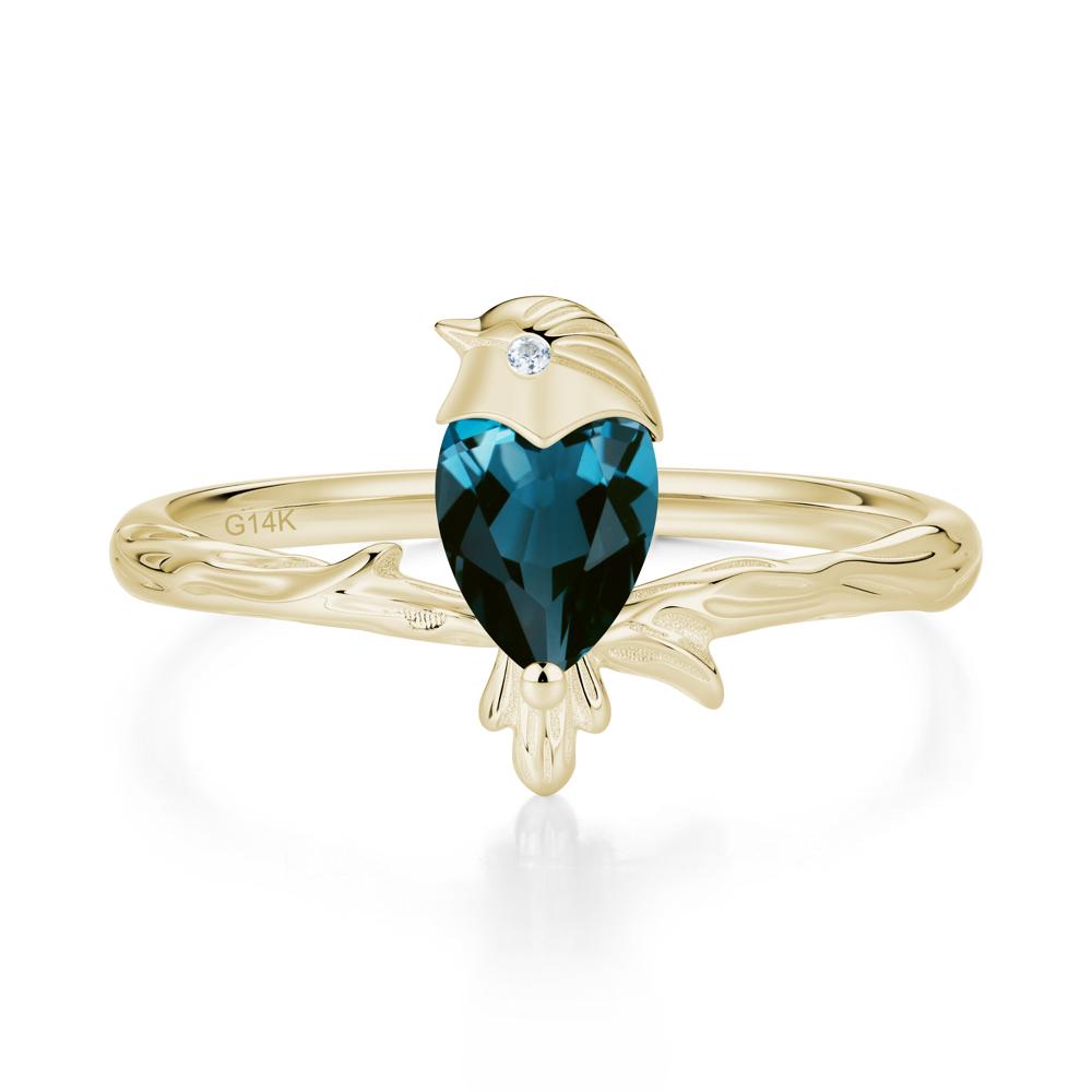 Good Luck Free Spirit Bird Sapphire Ring - LUO Jewelry #gemstone_London Blue Topaz