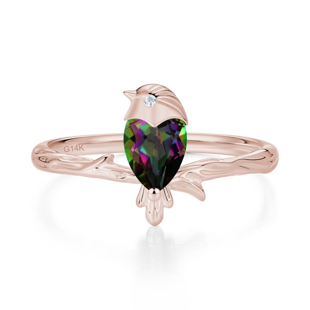 Good Luck Free Spirit Bird Sapphire Ring - LUO Jewelry #gemstone_Mystic Topaz