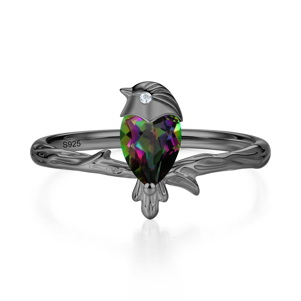 Good Luck Free Spirit Bird Sapphire Ring - LUO Jewelry #gemstone_Mystic Topaz