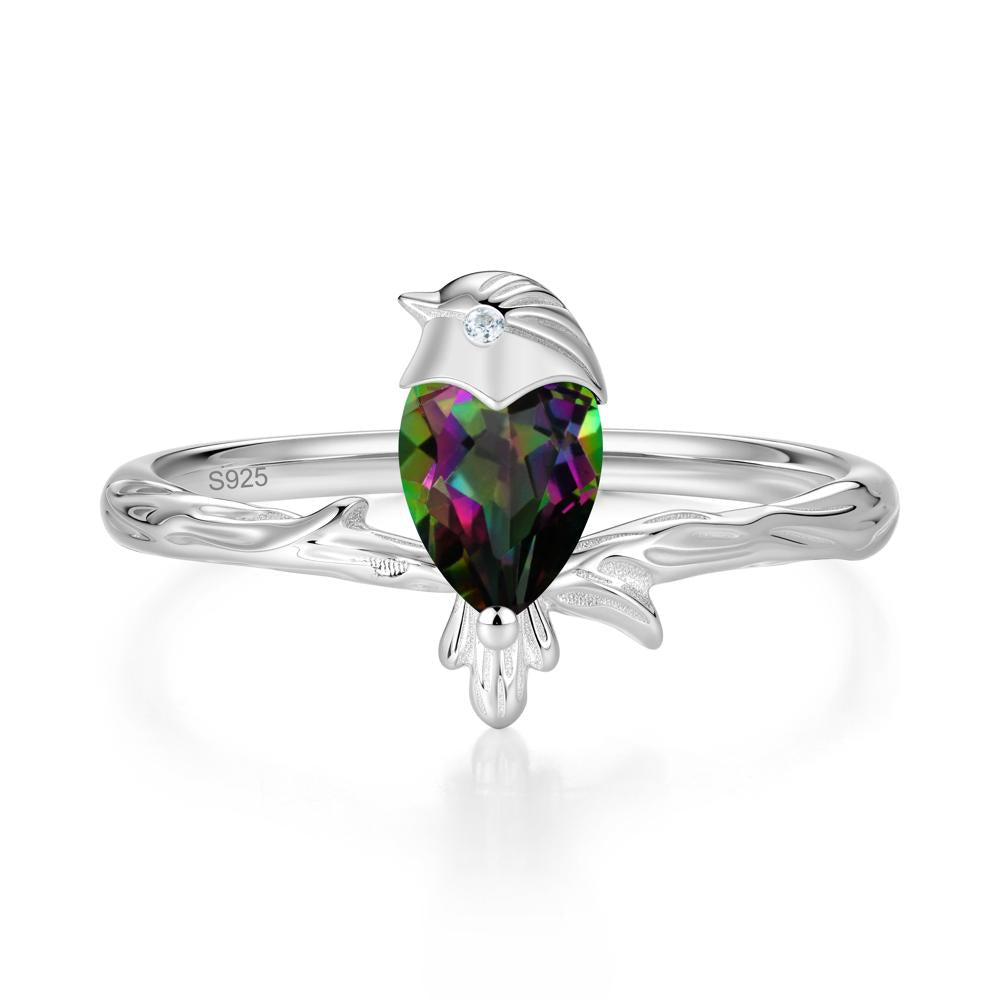 Good Luck Free Spirit Bird Sapphire Ring - LUO Jewelry #gemstone_Mystic Topaz