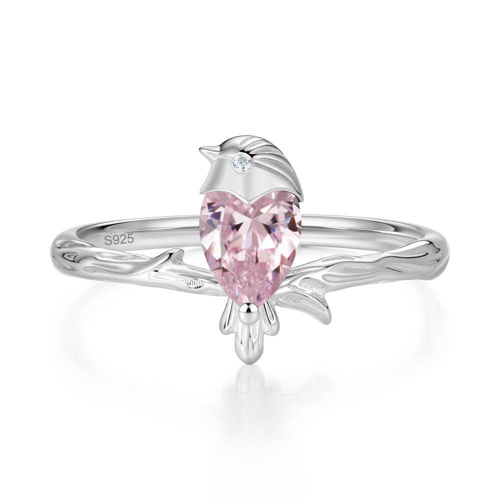 Good Luck Free Spirit Bird Sapphire Ring - LUO Jewelry #gemstone_Pink Cubic Zirconia
