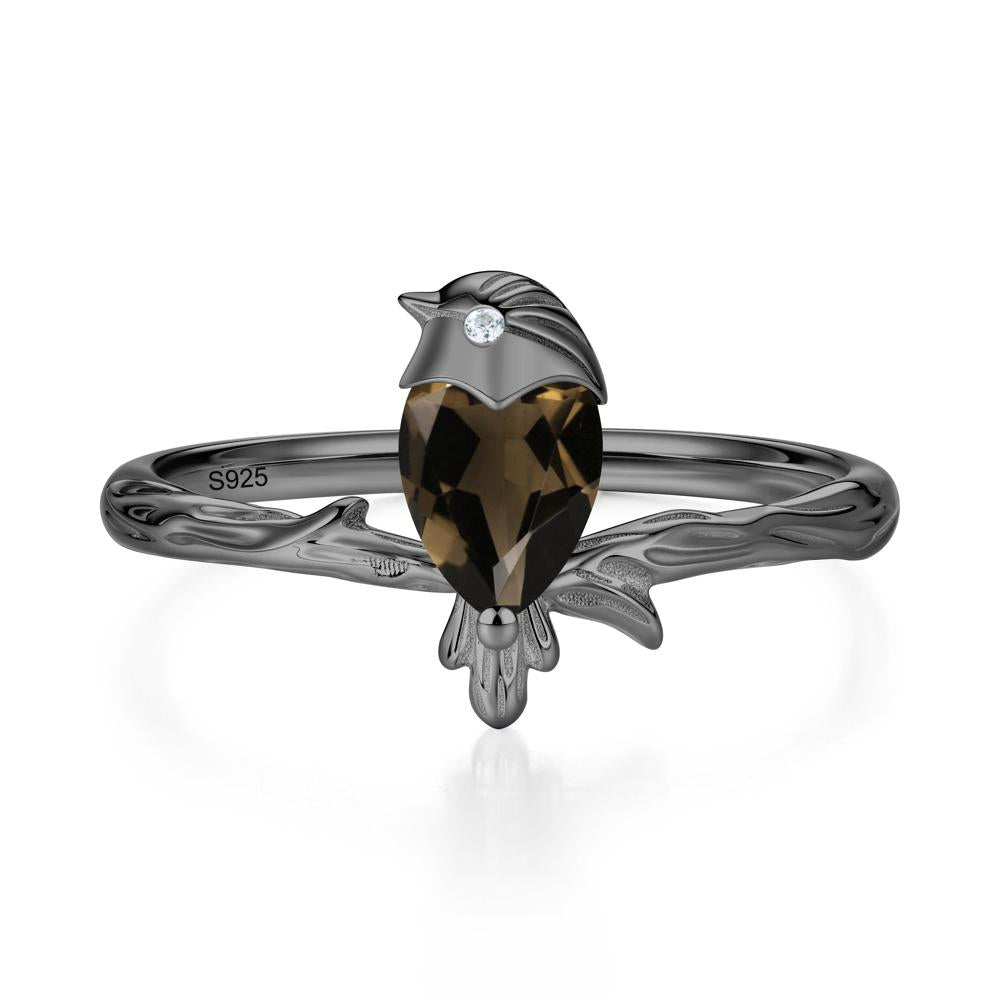 Good Luck Free Spirit Bird Sapphire Ring - LUO Jewelry #gemstone_Smoky Quartz
