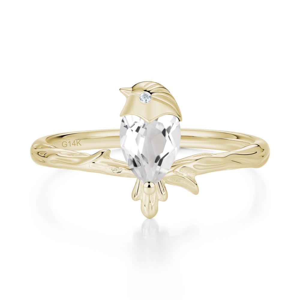 Good Luck Free Spirit Bird Sapphire Ring - LUO Jewelry #gemstone_White Topaz