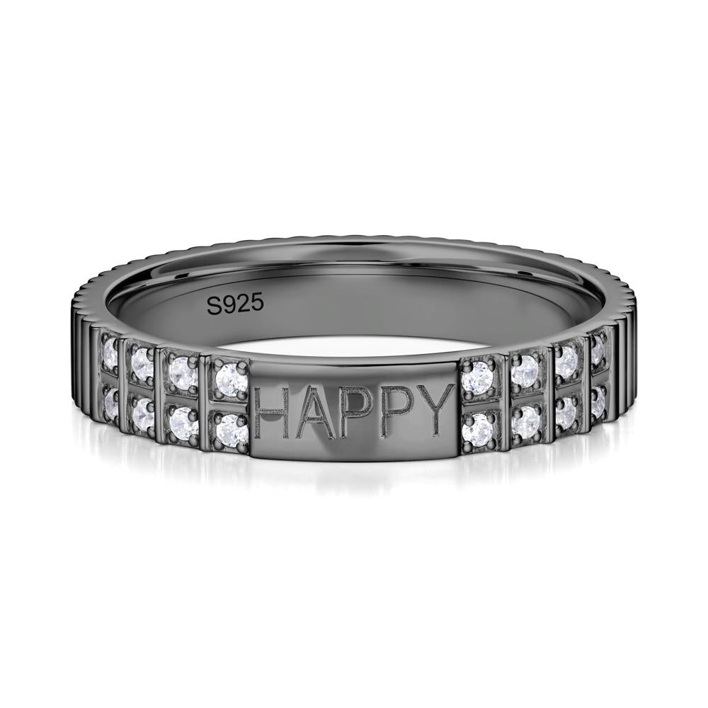 Minimalist Personalized Engraved Garnet Ring - LUO Jewelry #gemstone_Cubic Zirconia
