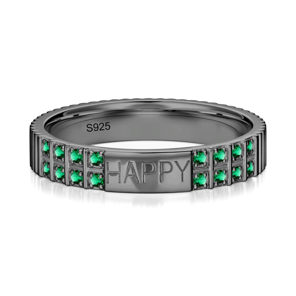 Minimalist Personalized Engraved Garnet Ring - LUO Jewelry #gemstone_Emerald