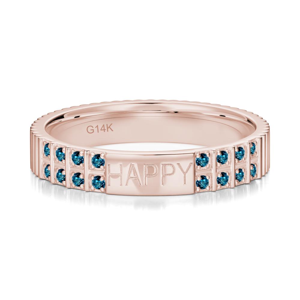 Minimalist Personalized Engraved Garnet Ring - LUO Jewelry #gemstone_London Blue Topaz