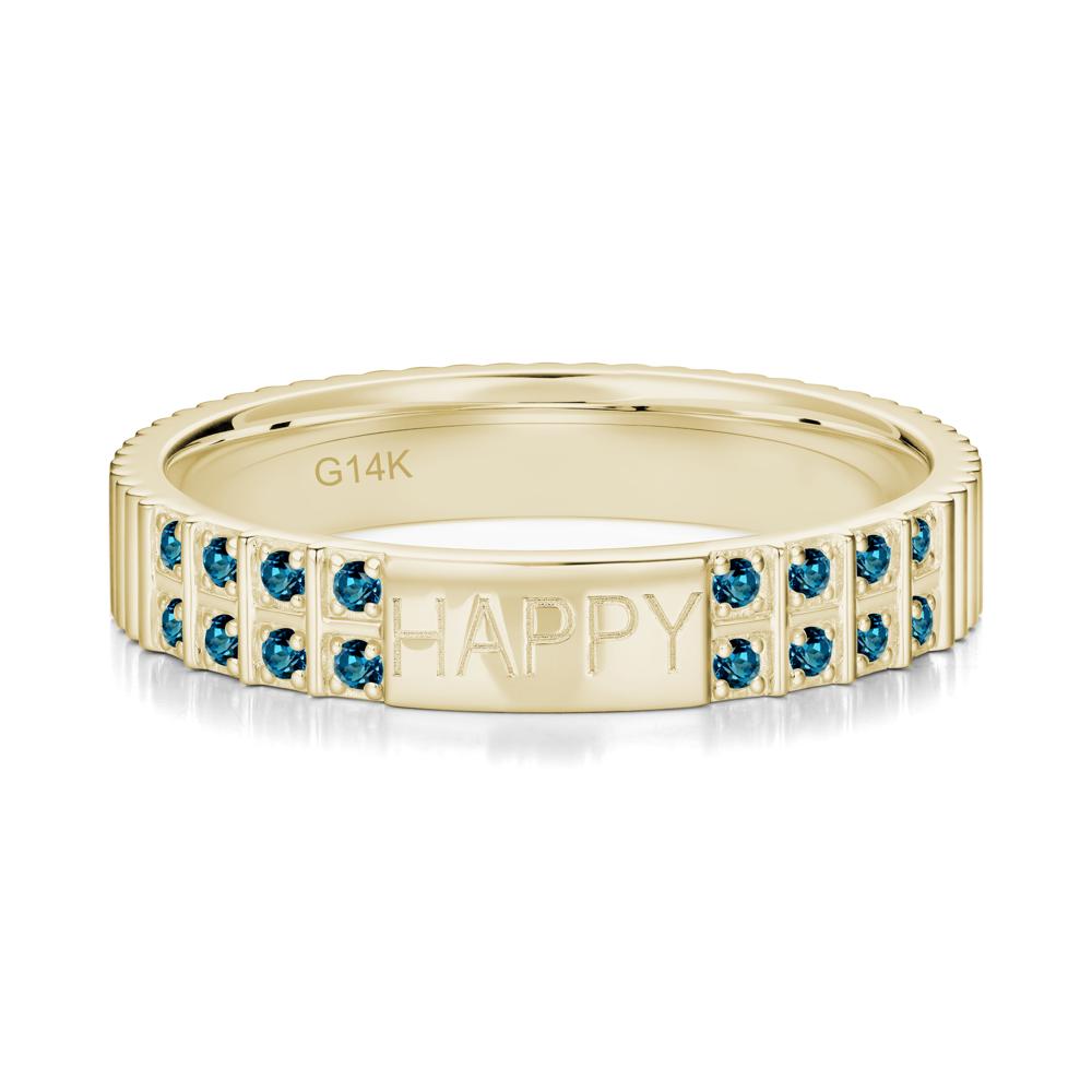 Minimalist Personalized Engraved Garnet Ring - LUO Jewelry #gemstone_London Blue Topaz