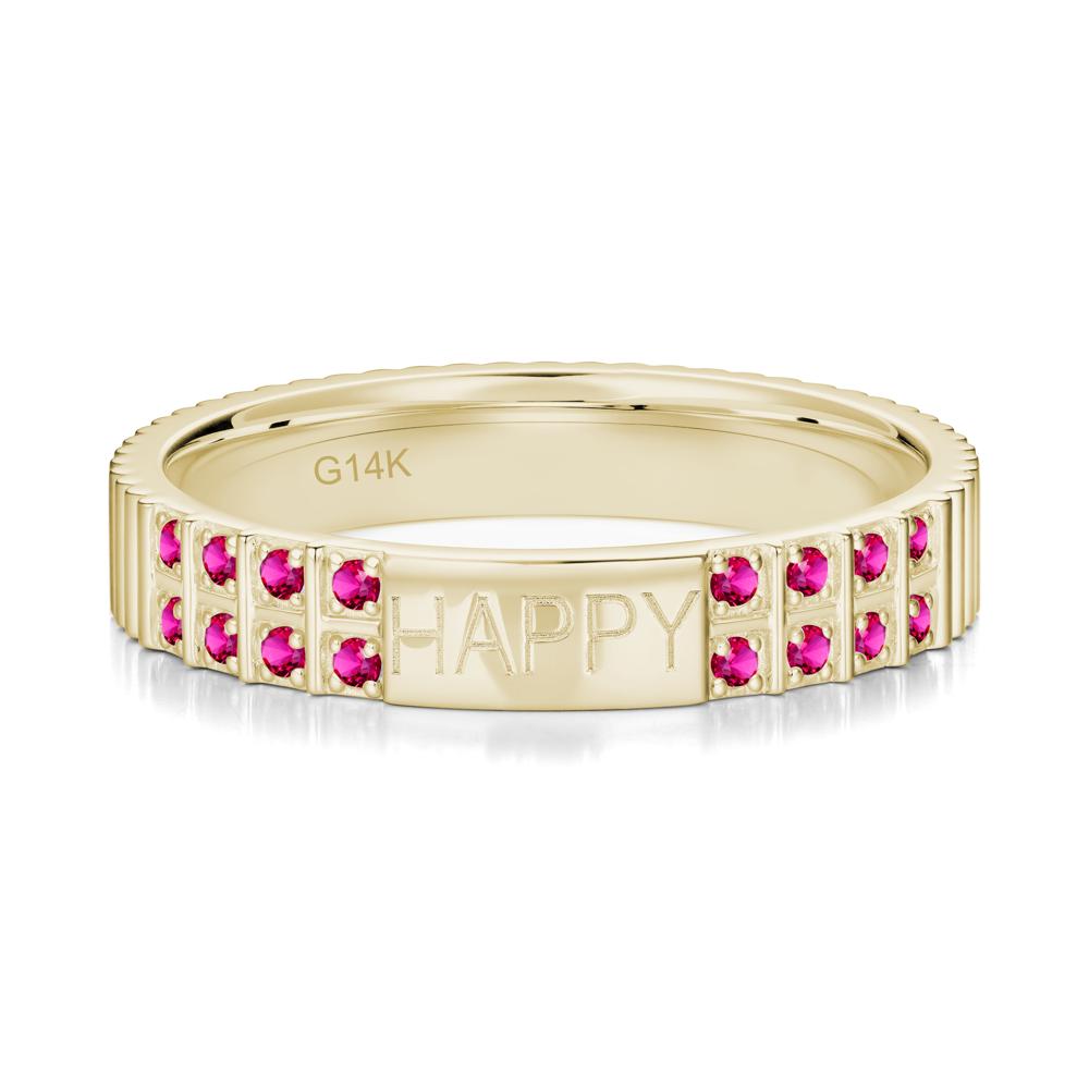Minimalist Personalized Engraved Garnet Ring - LUO Jewelry #gemstone_Ruby
