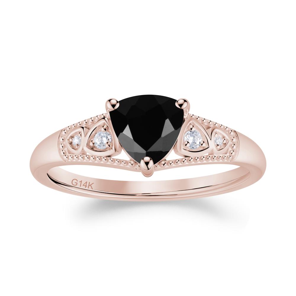 Vintage Filigree Alexandrite Engagement Ring - LUO Jewelry #gemstone_Black Spinel