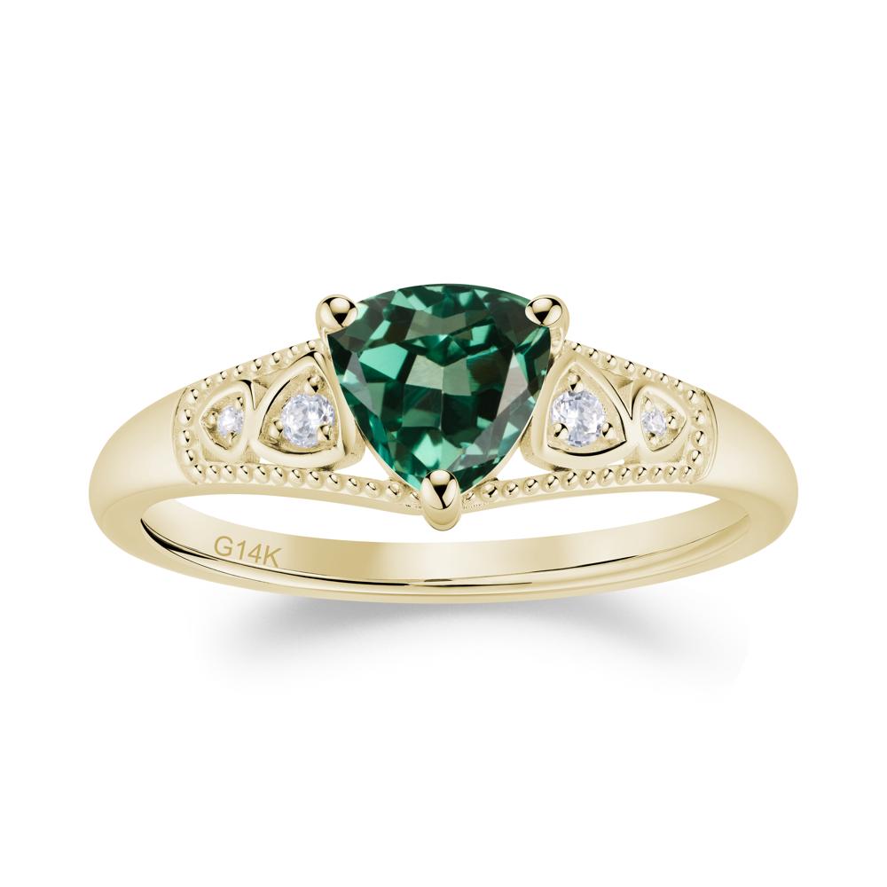 Vintage Filigree Alexandrite Engagement Ring - LUO Jewelry #gemstone_Green Sapphire