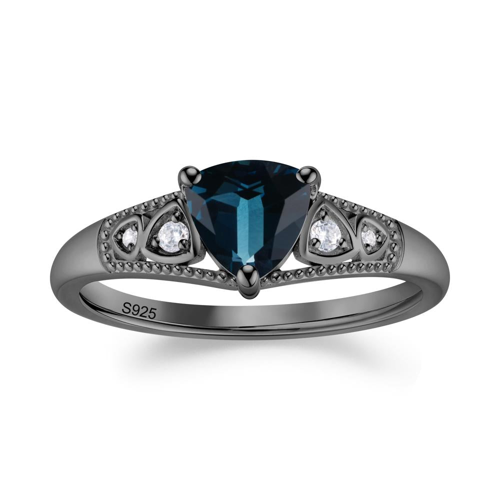 Vintage Filigree Alexandrite Engagement Ring - LUO Jewelry #gemstone_London Blue Topaz
