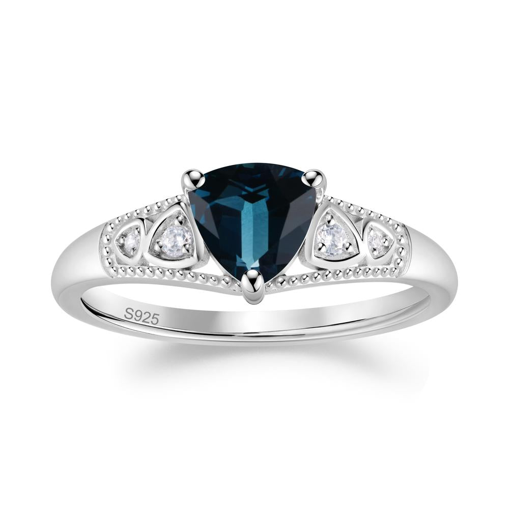 Vintage Filigree Alexandrite Engagement Ring - LUO Jewelry #gemstone_London Blue Topaz