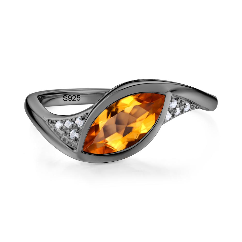 Minimalist Bezel Set Marquise Sapphire Engagement Ring - LUO Jewelry #gemstone_Citrine