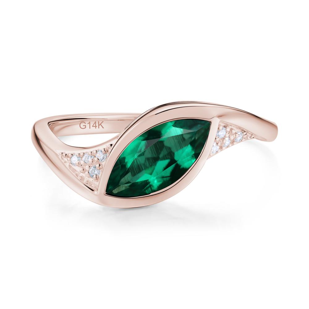 Minimalist Bezel Set Marquise Sapphire Engagement Ring - LUO Jewelry #gemstone_Emerald